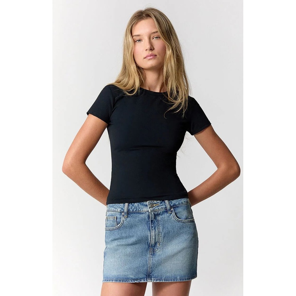 PacSun Bella Mid-Rise Denim Mini Skirt Medium Wash Blue Size 28 NWT